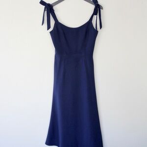 Dress The Population Navy Blue Tie Strap Midi Dress XS